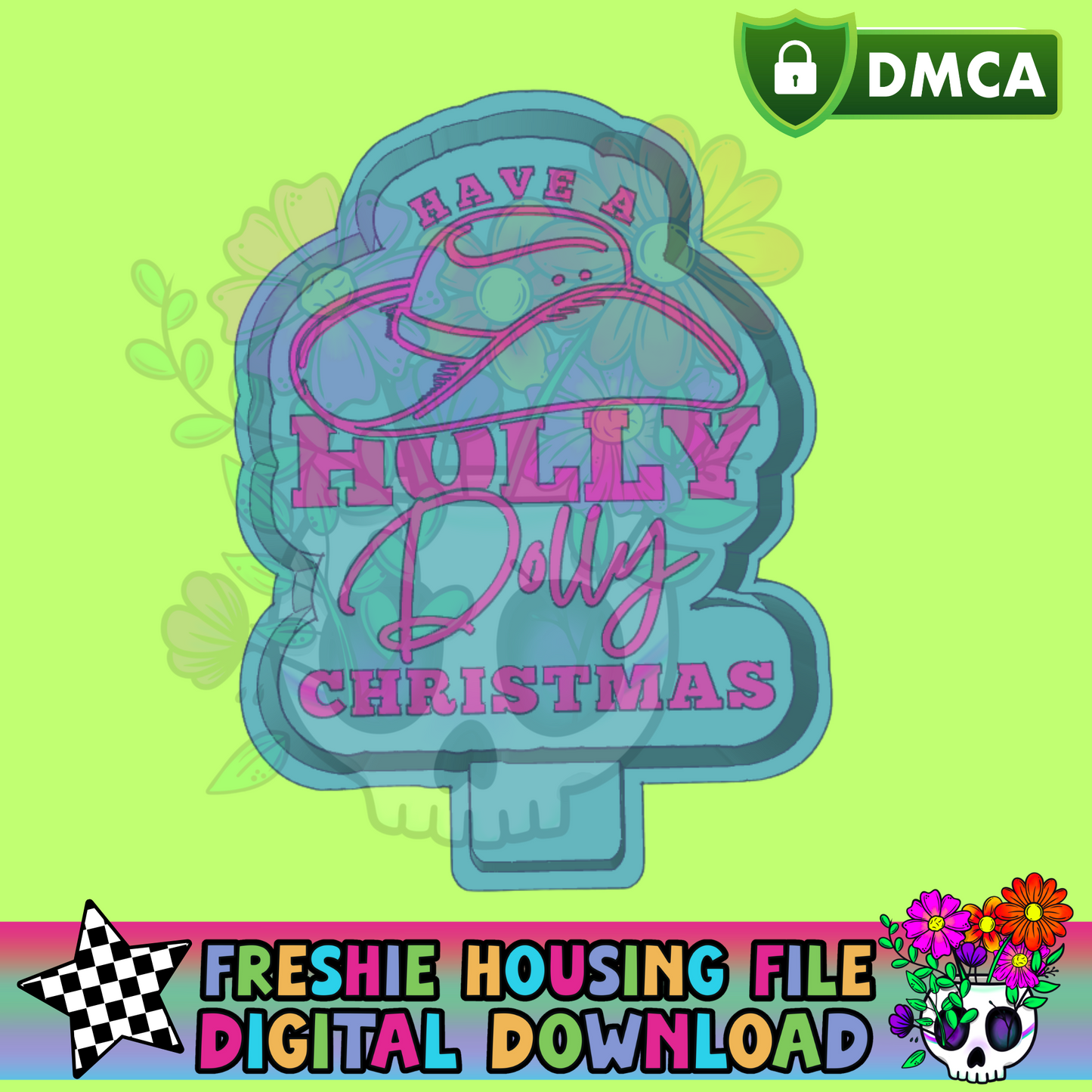 Have a Holly Dolly Christmas Mold Maker STL File