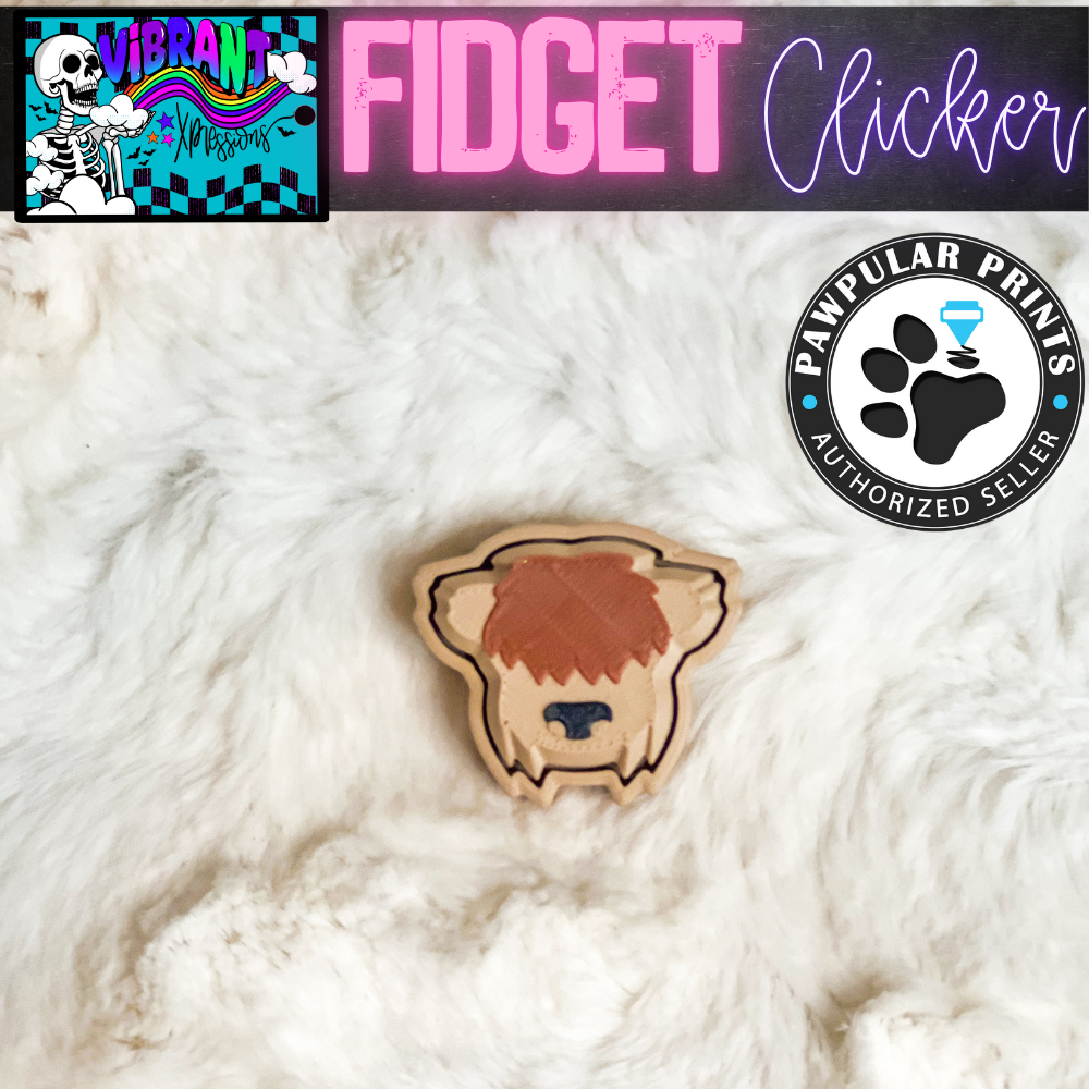 Female Highland Cow Fidget Clicker
