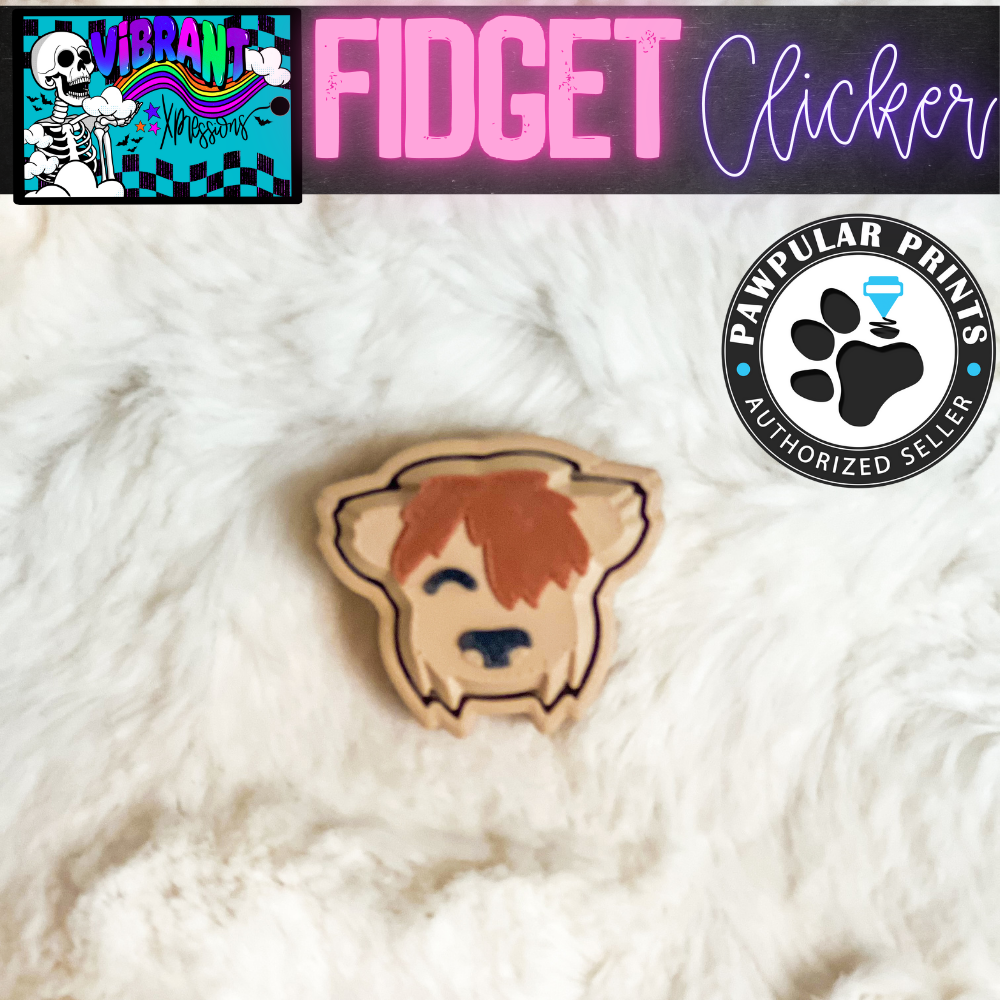 Female Highland Cow Fidget Clicker