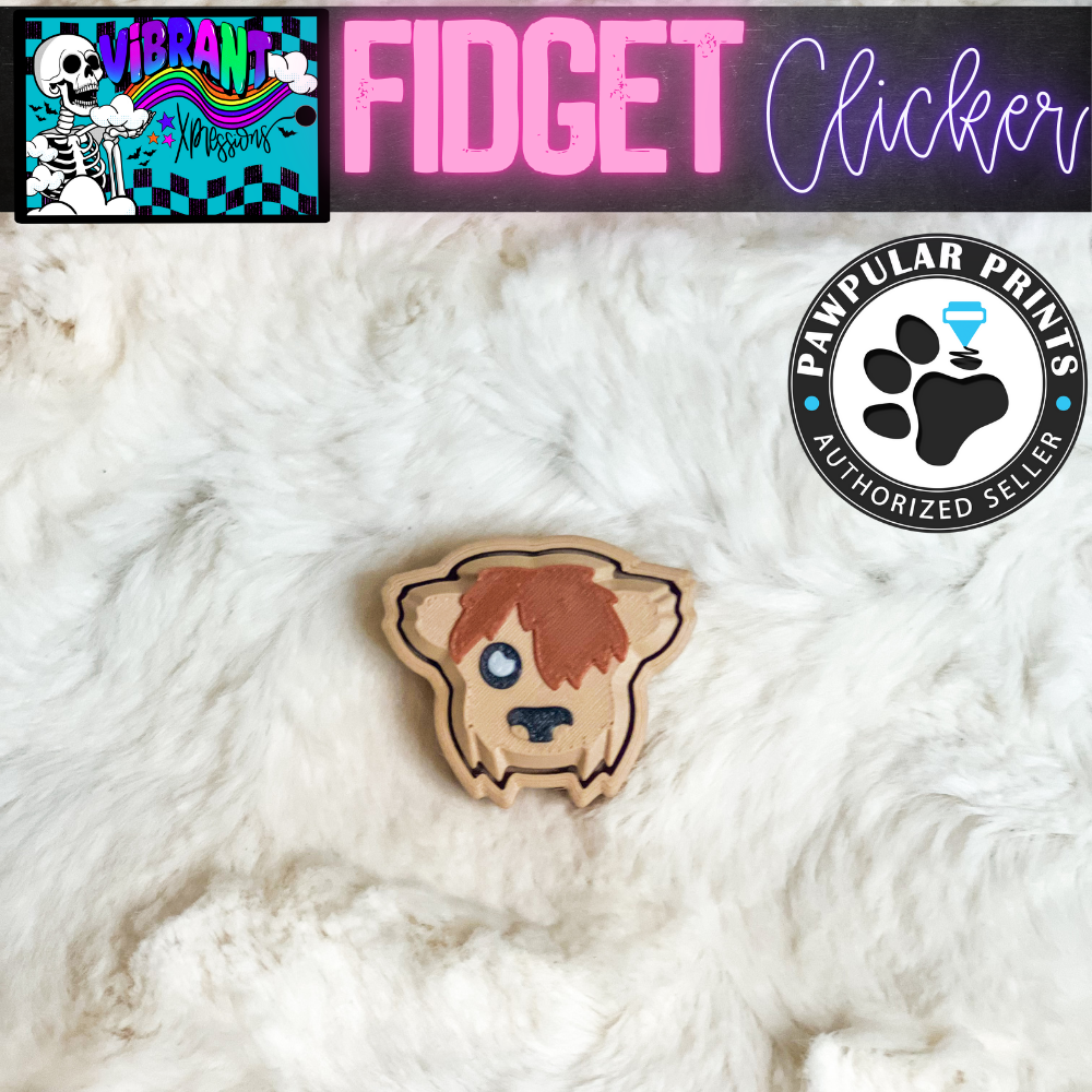 Female Highland Cow Fidget Clicker