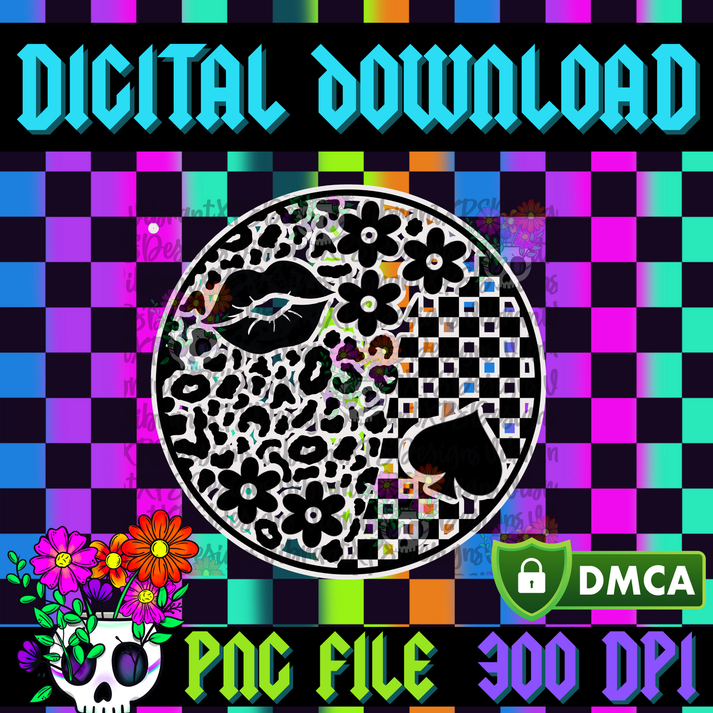 Lips Daisy Spade Circle - PNG