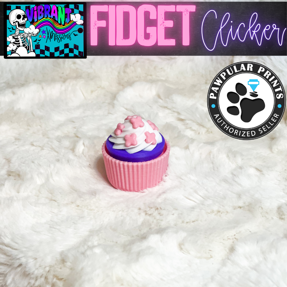 Cupcake Fidget Clicker - Pink, Purple, Pink