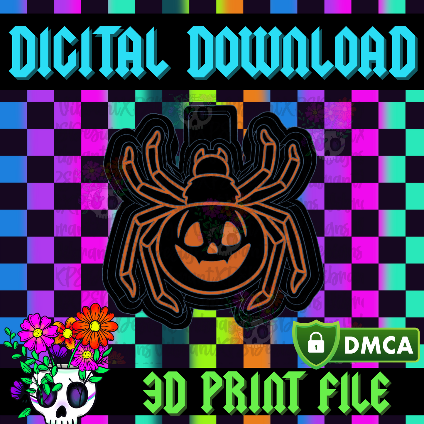 Pumpkin Spider Mold Maker STL File