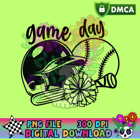 Baseball Game Day Pompom - PNG