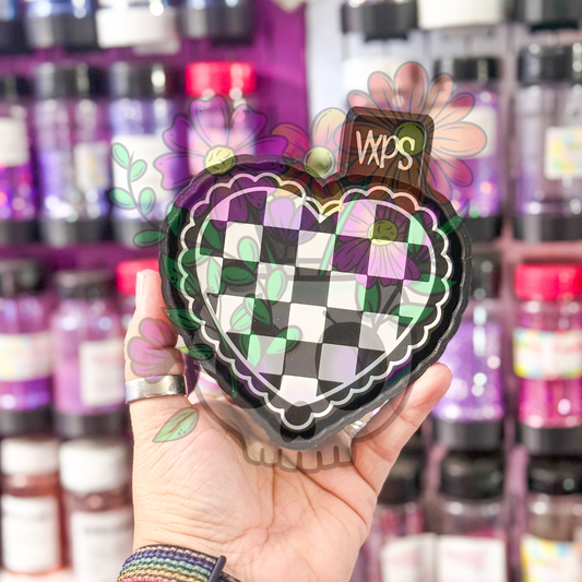 Ruffled Checkered Heart Freshie Mold - Semi Exclusive
