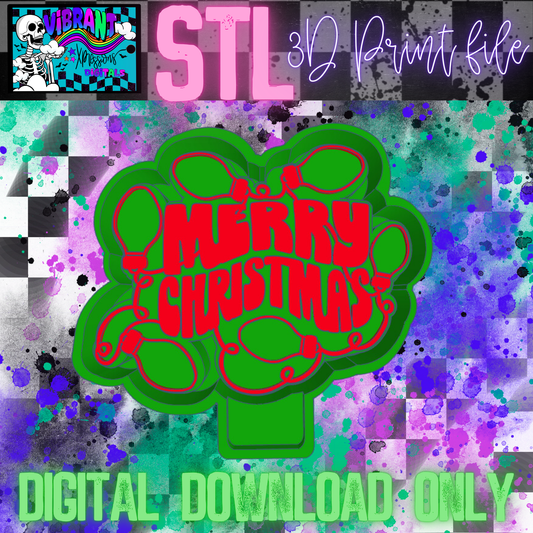 Merry Christmas Lights Mold Maker STL File