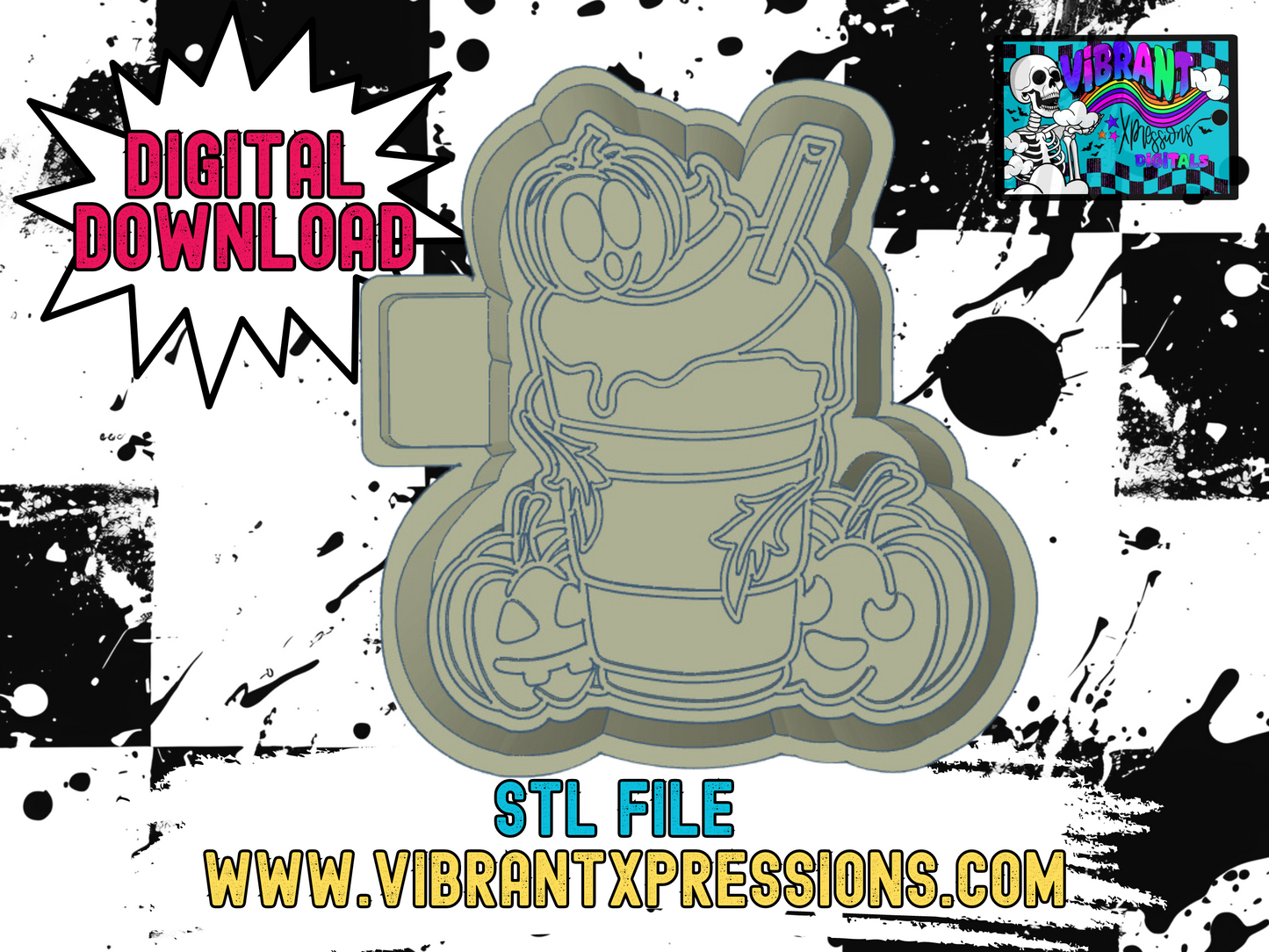 Pumpkin Spice Latte Mold Maker STL File