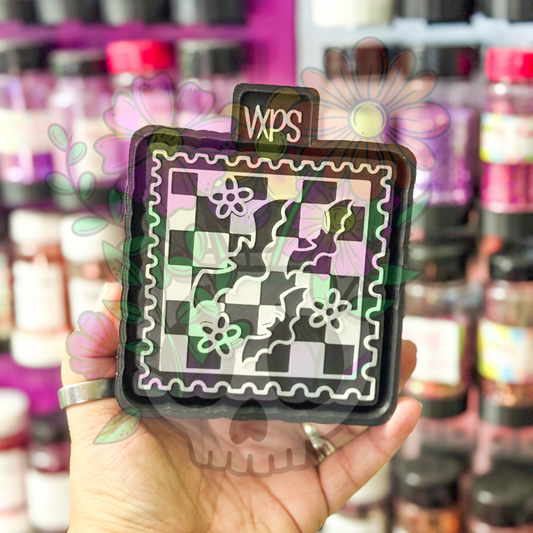 Batty Ghost Checkered Stamp – Semi Exclusive Freshie Mold