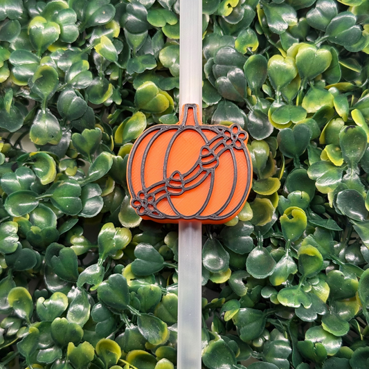 Groovy Pumpkin Straw Topper + Combo