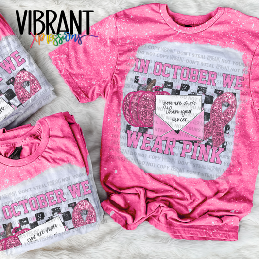 In  October We Wear Pink Bleached T-Shirt