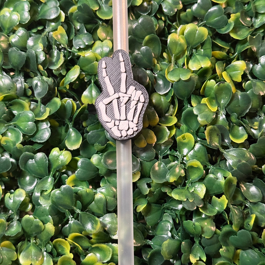 Peace Skellie Hand Straw Topper