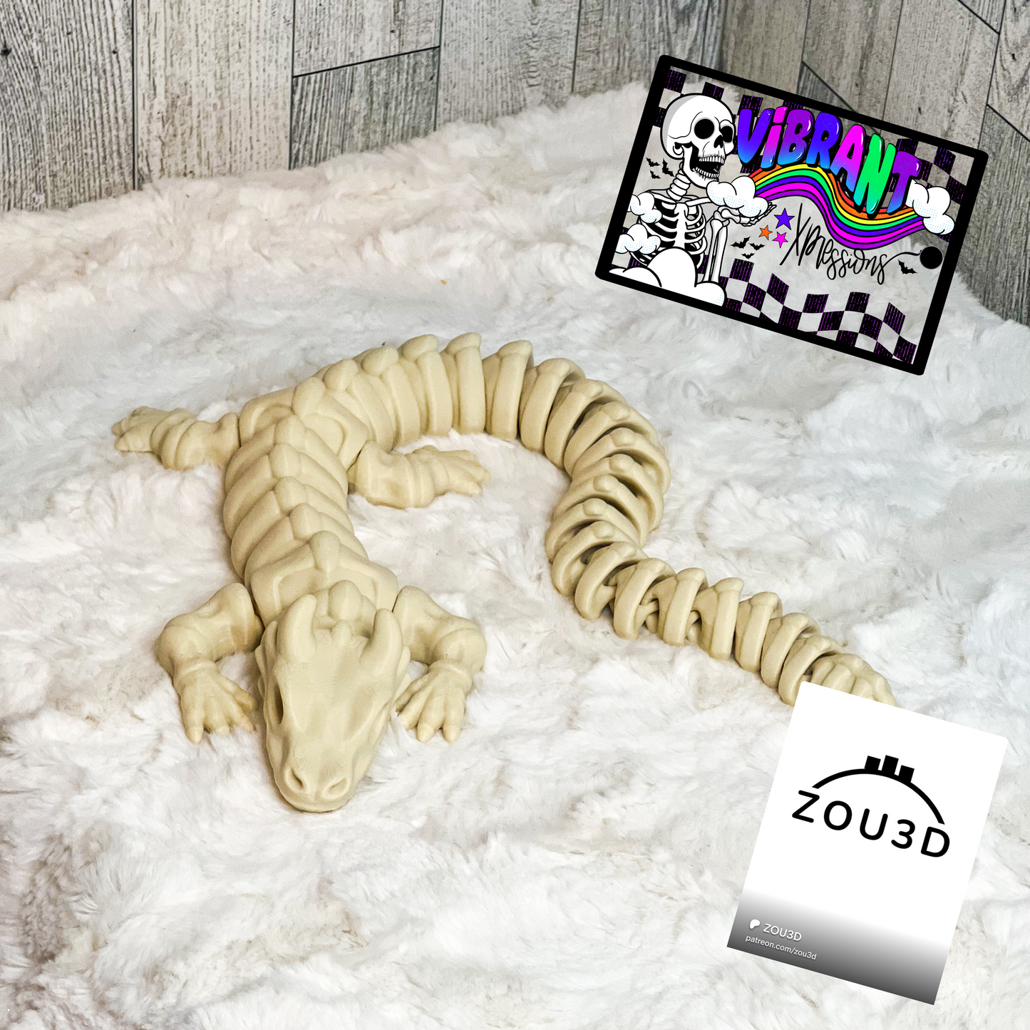 Articulated Skeleton Dragon - 3D Printed Dragon, Unique Halloween Decor, Gothic Fantasy Gift, Articulated Toy